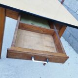 Large table with oak spindle top formica year 50
