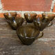 Set of 6 vintage Duralex molded smoked glass cups, art deco style