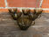 Set of 6 vintage Duralex molded smoked glass cups, art deco style
