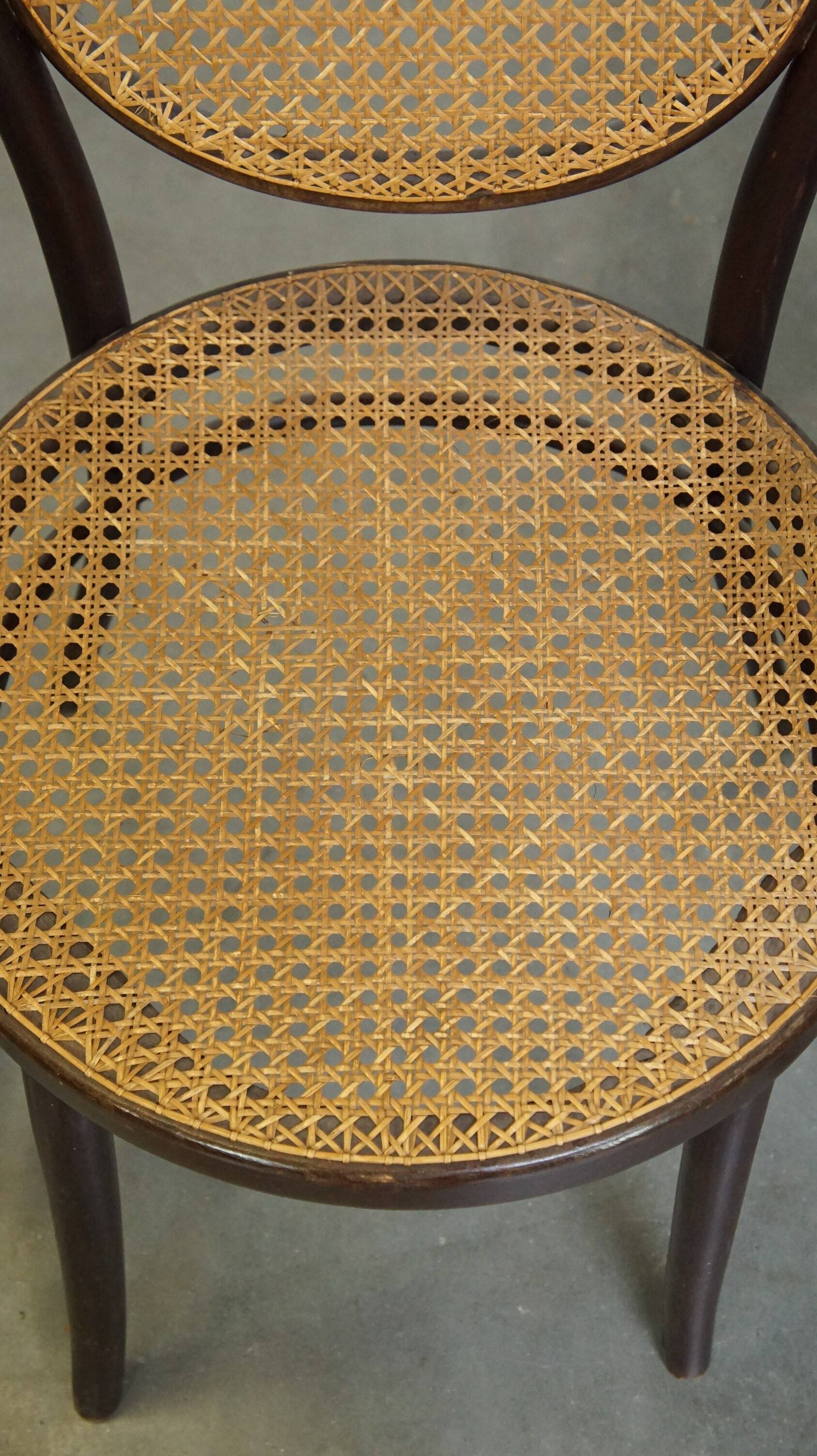 Very elegant, characterful, and graceful set of 4 Art Nouveau design bistro chairs