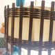 Wood and burlap pendant light, 1970