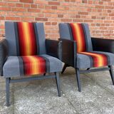 Pair of "fire" armchairs from 80's