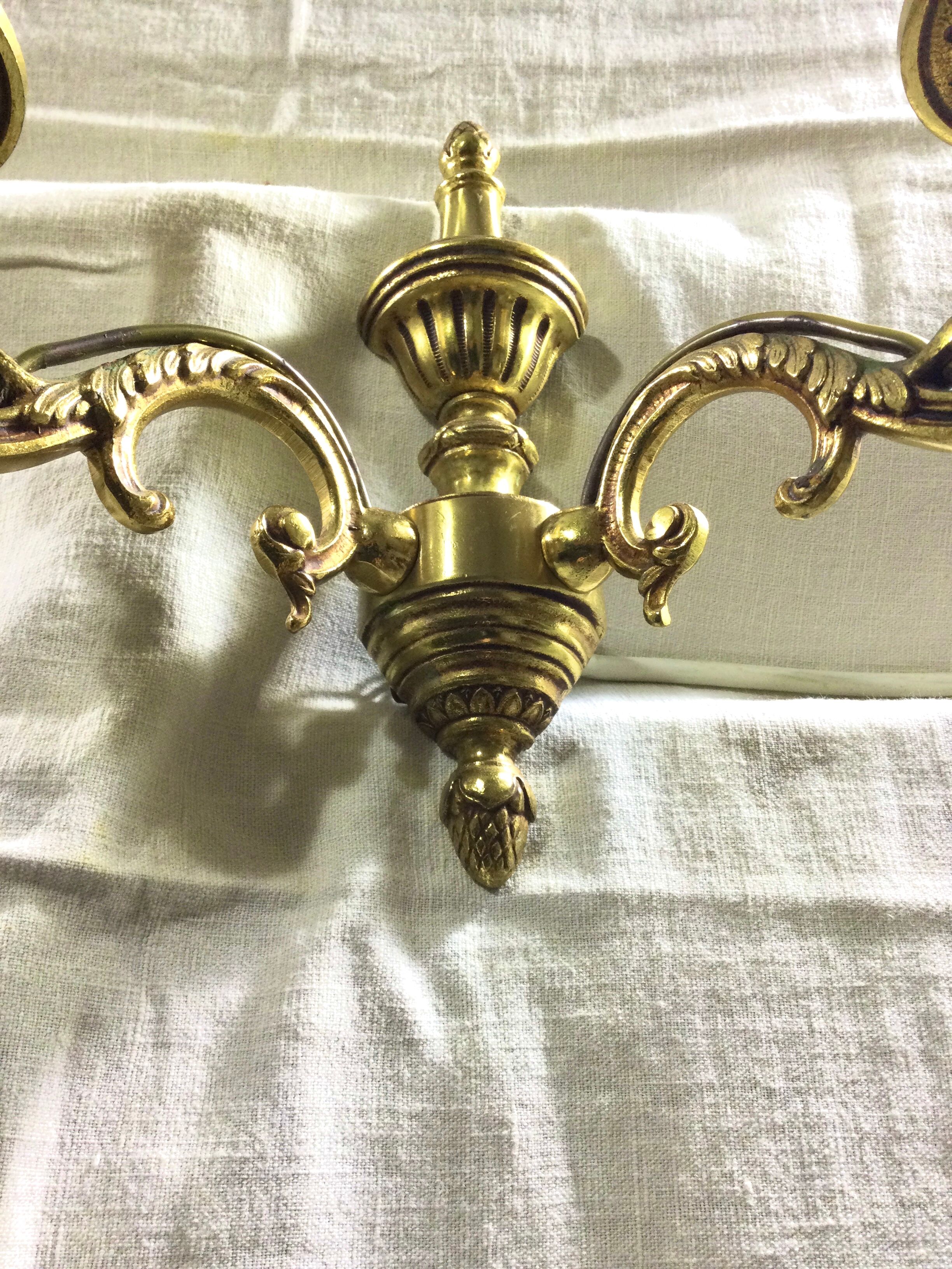 Pair of sconces 2 lights louis XVI style