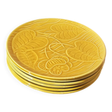 6 Sarreguemines water lily plates