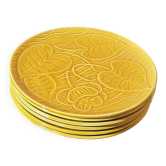 6 Sarreguemines water lily plates