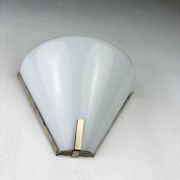 Pair of mid-century conical opal glass wall lights, Italy 1960s