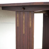 Art deco bistro table, wood and brass bistro table, wood table, art deco, kitchen, 30's