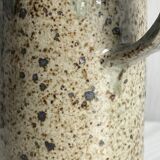 Green and brown speckled handcrafted stoneware pitcher