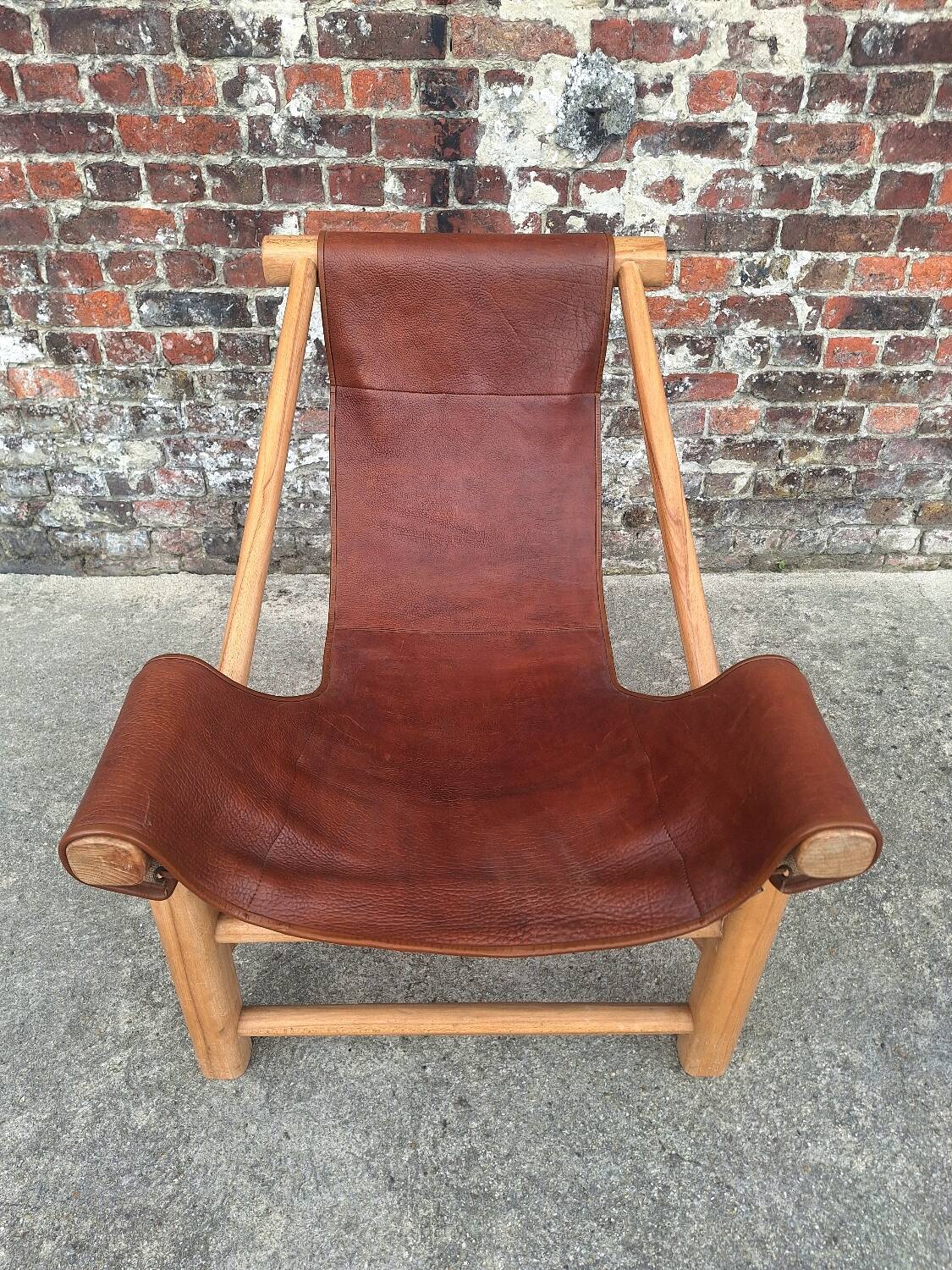 Vintage tripod armchair, designer seating furniture