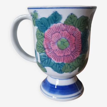 Mug tasse vintage porcelaine motif fleurs vintage