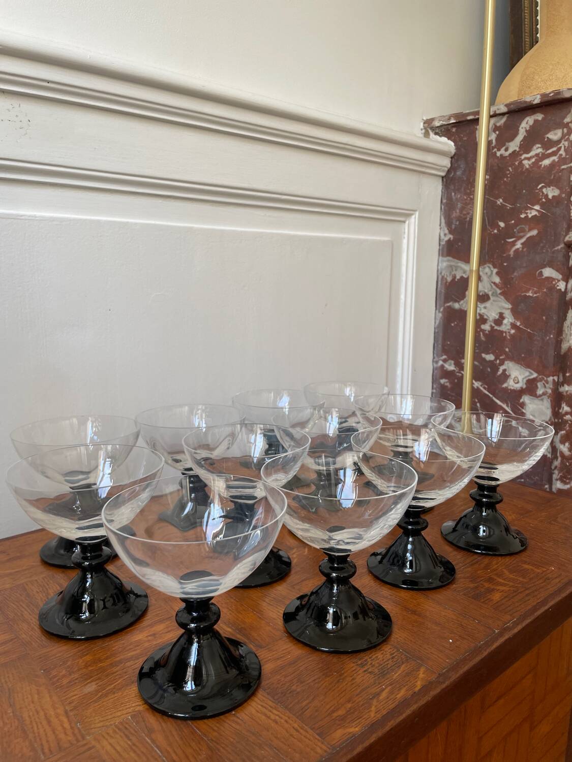 Set of 12 retro dessert cups