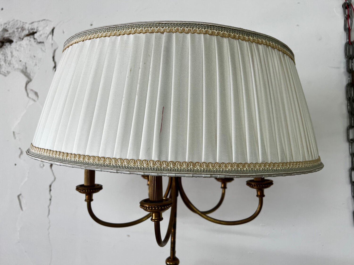 Vintage brass tripod floor lamp