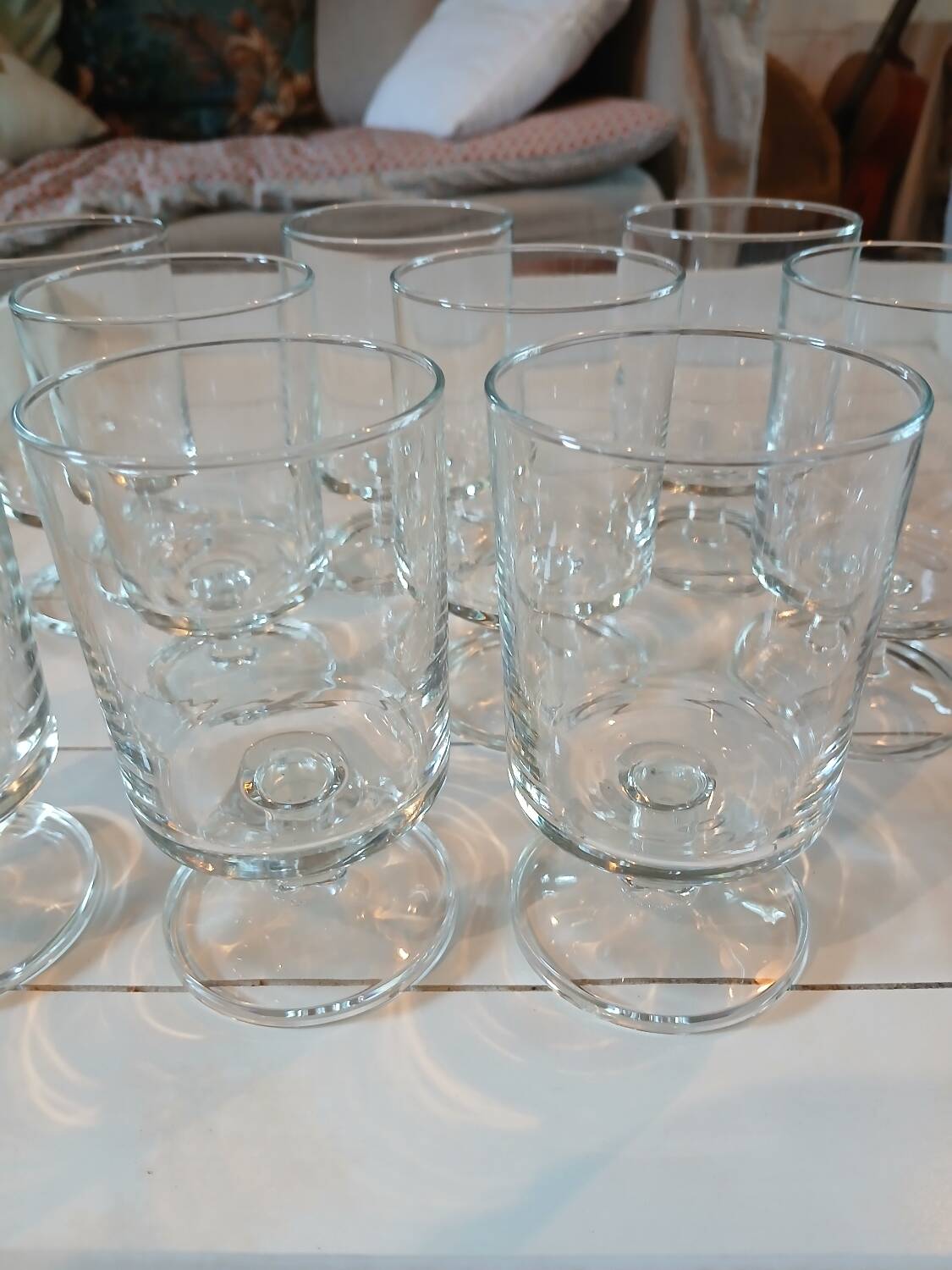 9 vintage stemmed glasses
