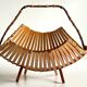 Chic folding table basket wood and bamboo vintage