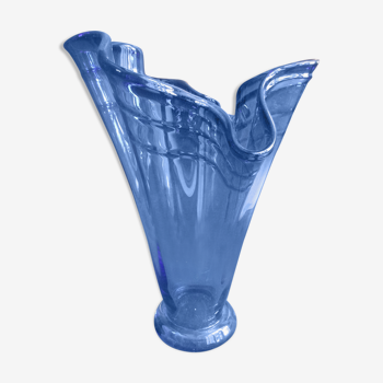 Blue glass vase