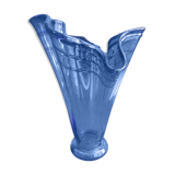 Vase en verre bleu