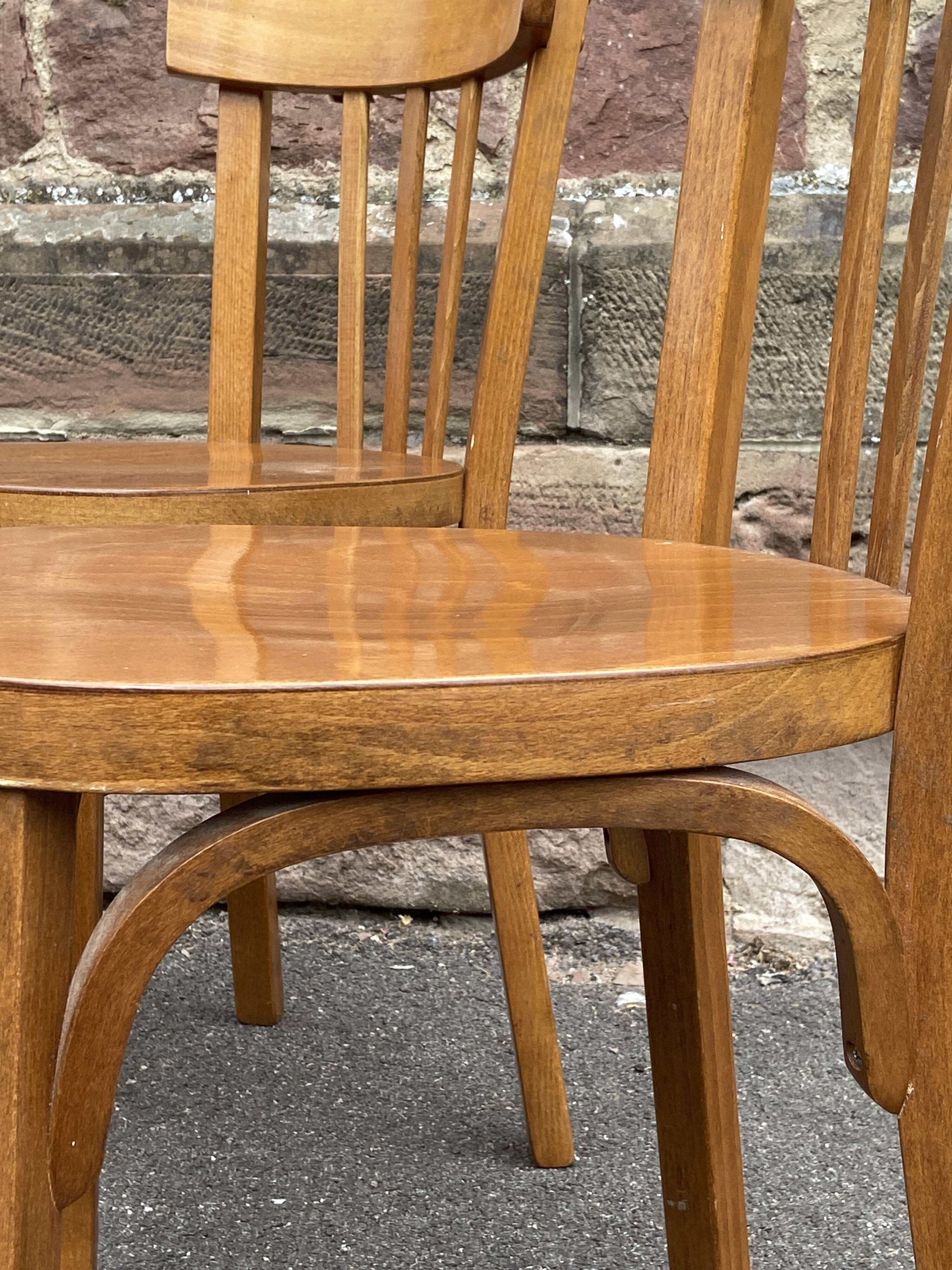 set of 4 Viennese chairs curved wood baumann Restaurant Paris bistro