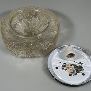 1960s 1970s Ceiling Lamp  Flush Mount in Glass & Metal Space Age Design
