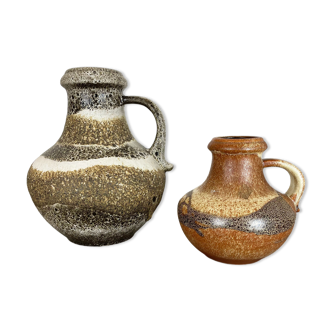 Set of two pottery fat lava vases by Scheurich, Germany, 1970s