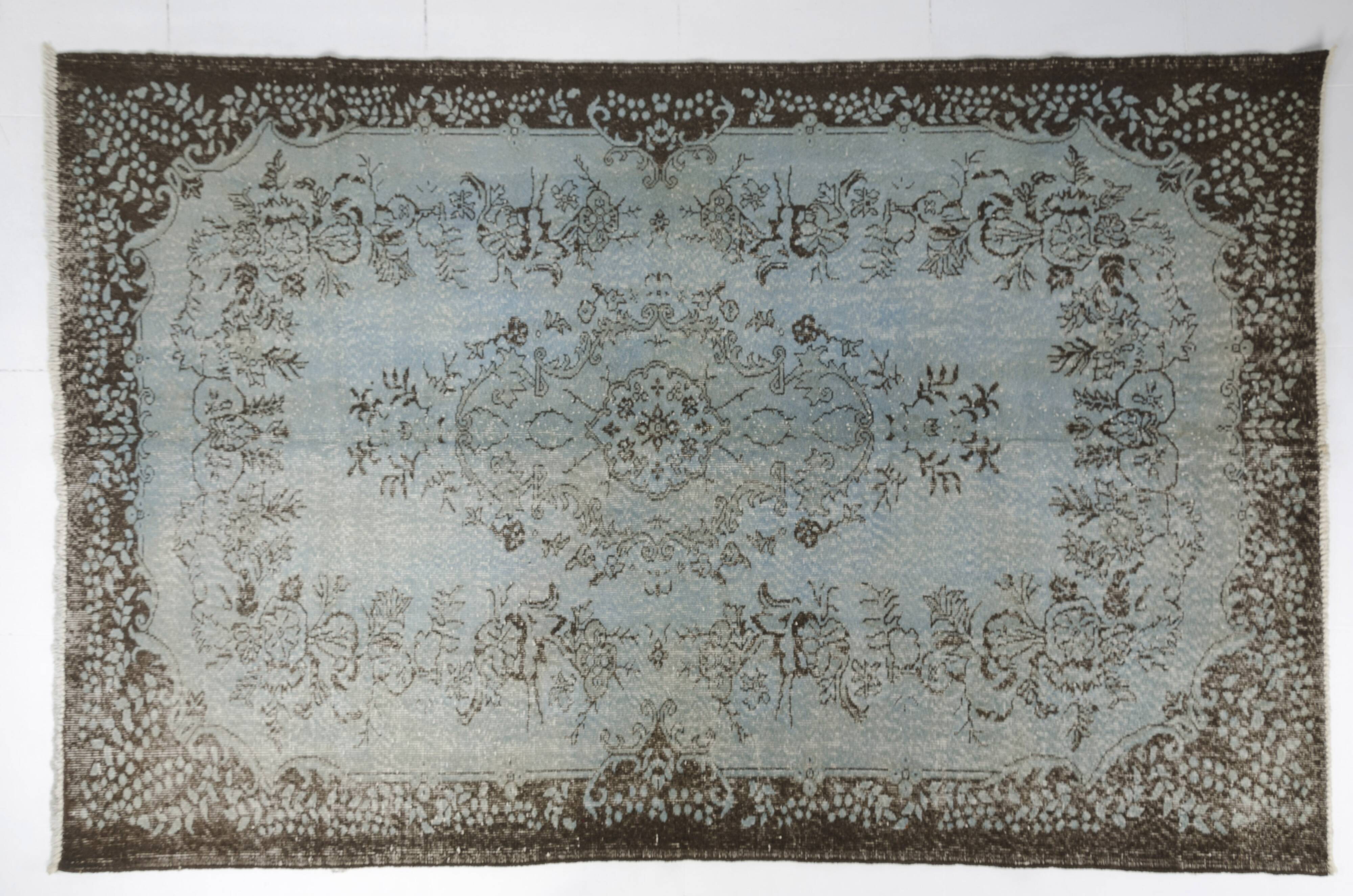 Tapis en laine vintage fait main turc sku v-943