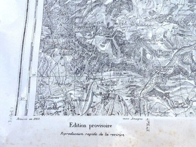 Carte Géographique 7014  révisée en 1913, Mézières (Ardennes)
