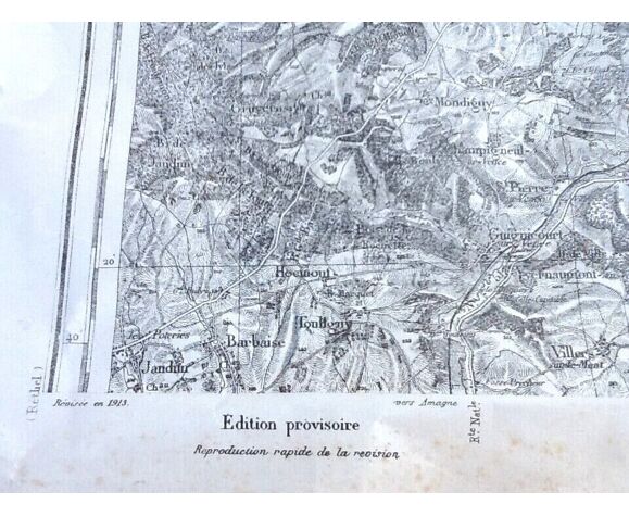 Carte Géographique 7014  révisée en 1913, Mézières (Ardennes)