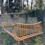 Vintage rattan bed