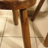 Pair of wooden tripod stools