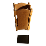 1960s Vintage - elegant wooden (oak) umbrella stand with plastic insert