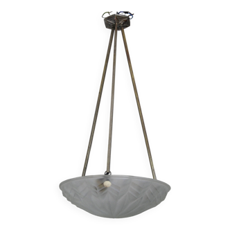 Art Deco molded glass pendant light