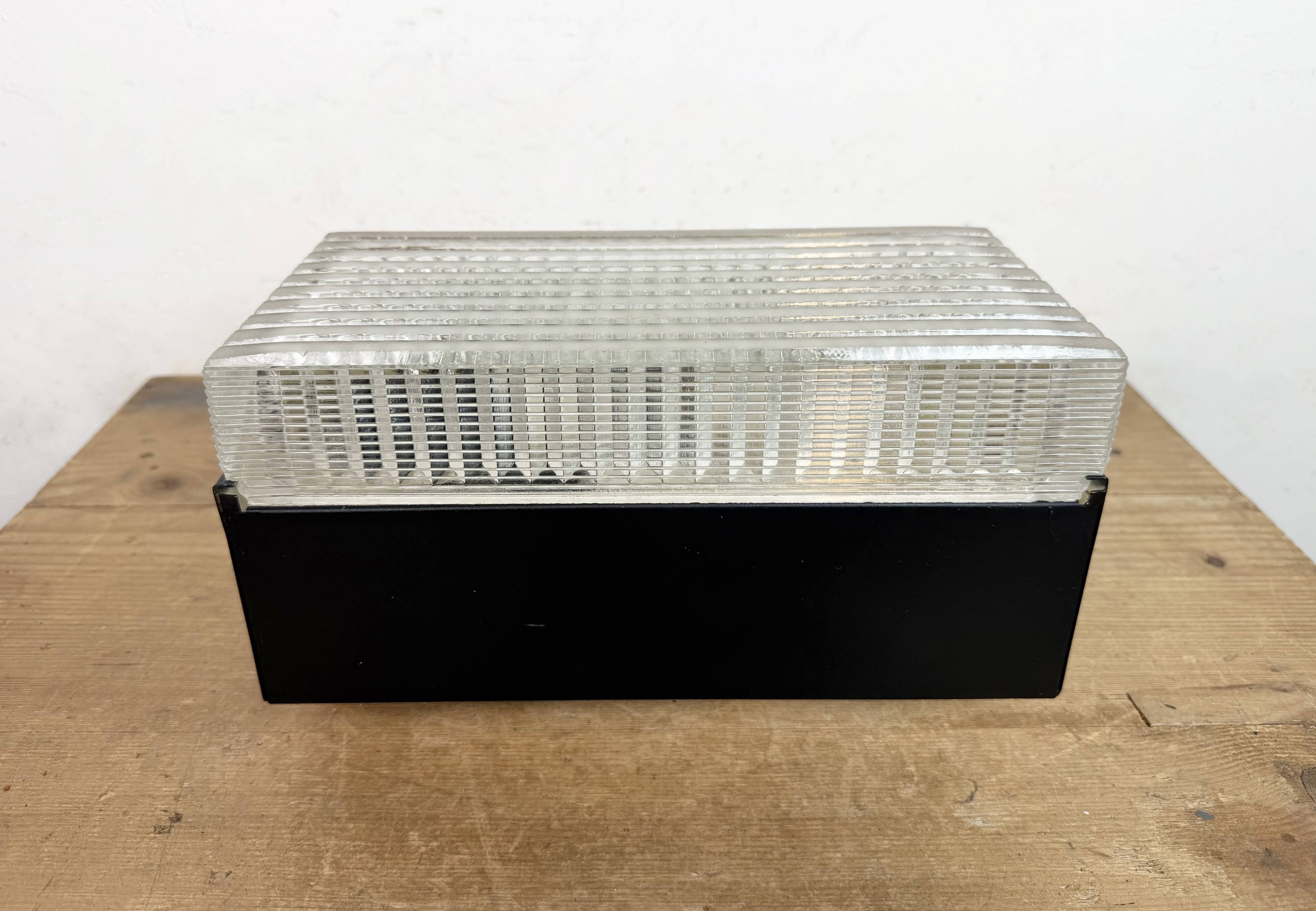 Vintage Glass Wall or Ceiling Light from Napako, 1970s