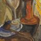 Nature morte cubiste signée - Huile sur panneau