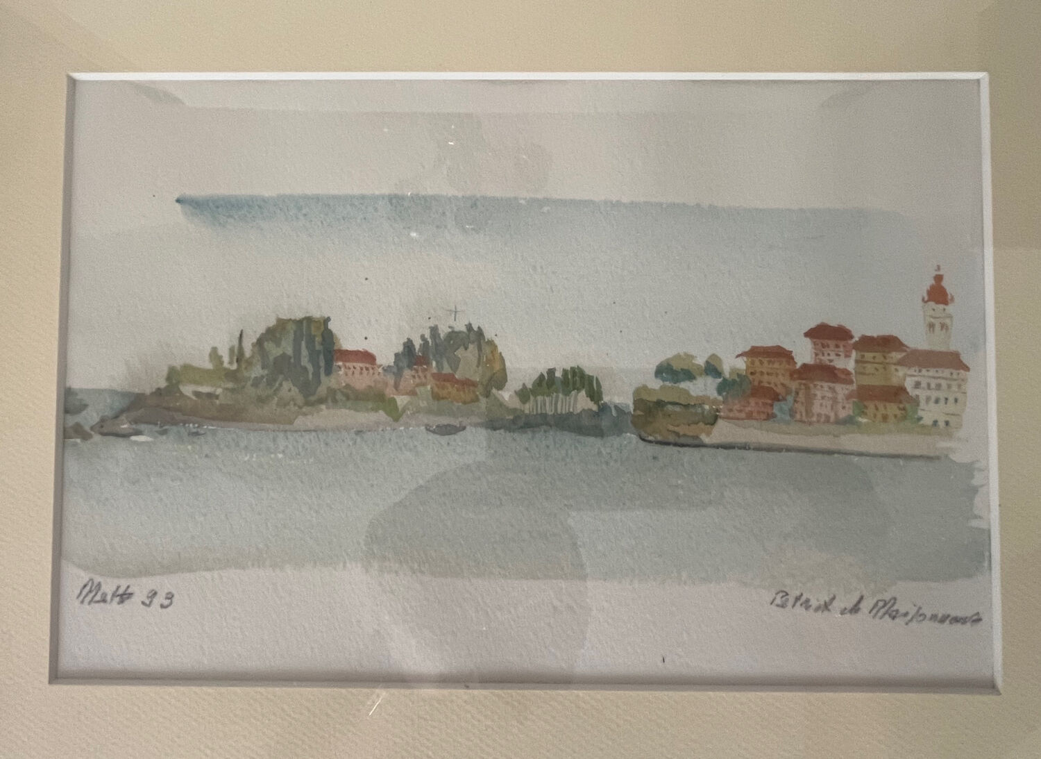 Watercolor representing the island of Malta signed B de Maisonneuve