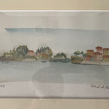 Watercolor representing the island of Malta signed B de Maisonneuve