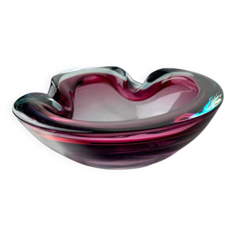 Sommerso purple & pink bowl by Seguso, Murano glass, Italy, 1970s