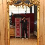 Large Napoleon III Mirror in Gilded Wood with Putti and Mascaron