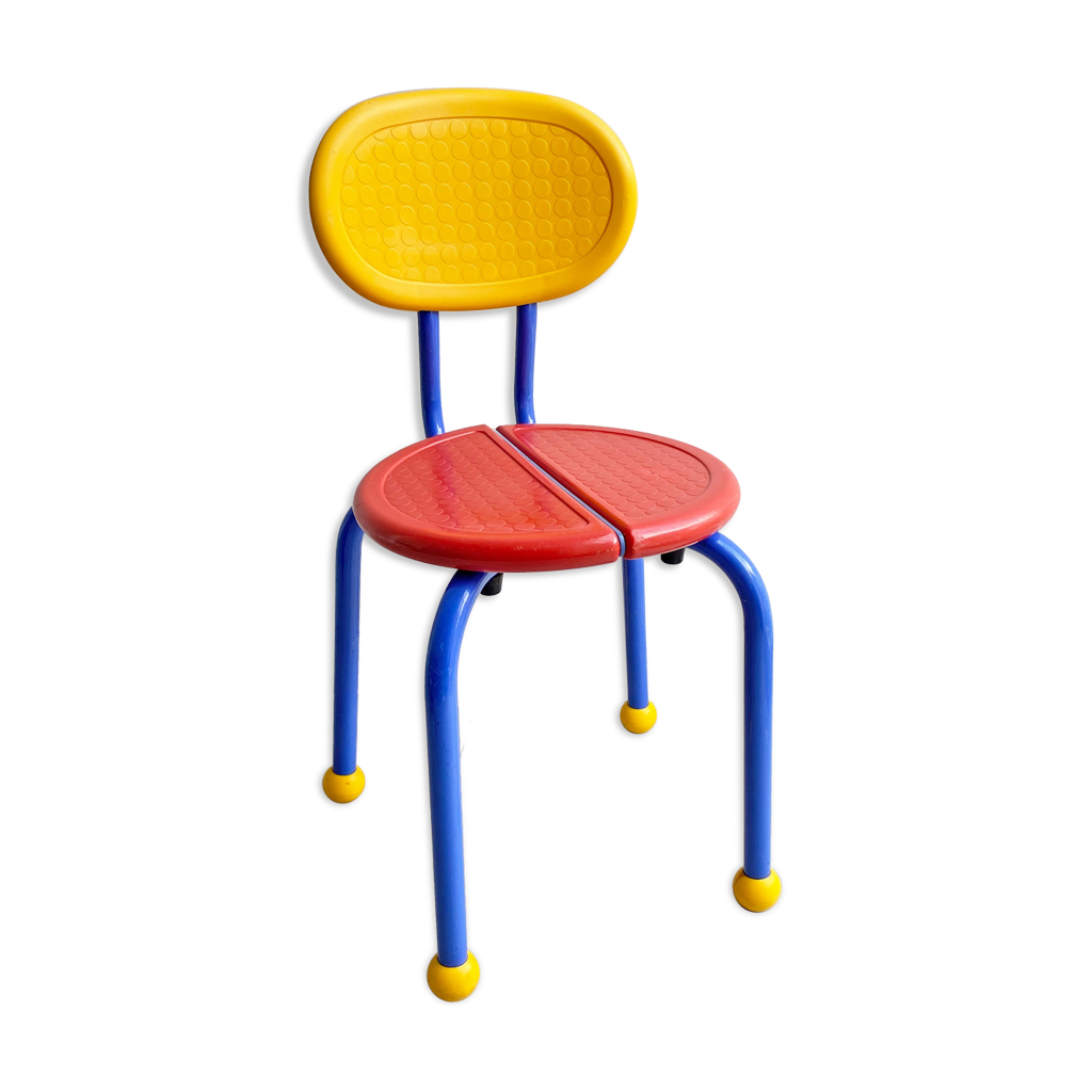 Chaise pour enfants puzzle ikea des années 80 dans le style memphis, knut &  marianne hagberg - couleurs primaires | Selency