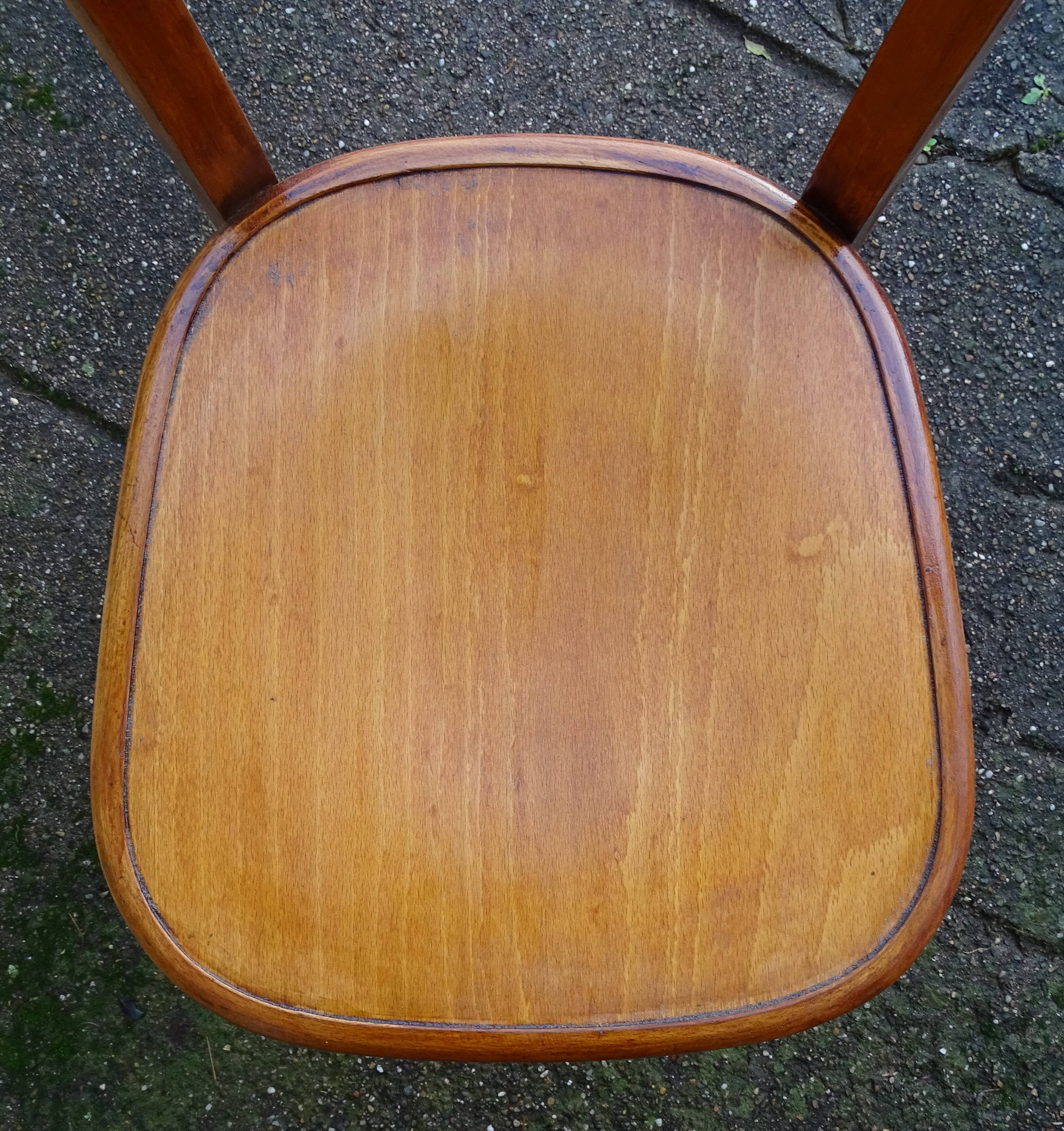 2 FISCHEL chairs, Art Deco 1938 bistro, wooden seat