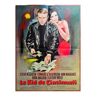 Affiche cinéma originale "Le Kid de Cincinnati" Steve McQueen 60x80cm 1965