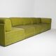 70s style 6-piece modular sofa in green velvet, Germany, circa 1990s