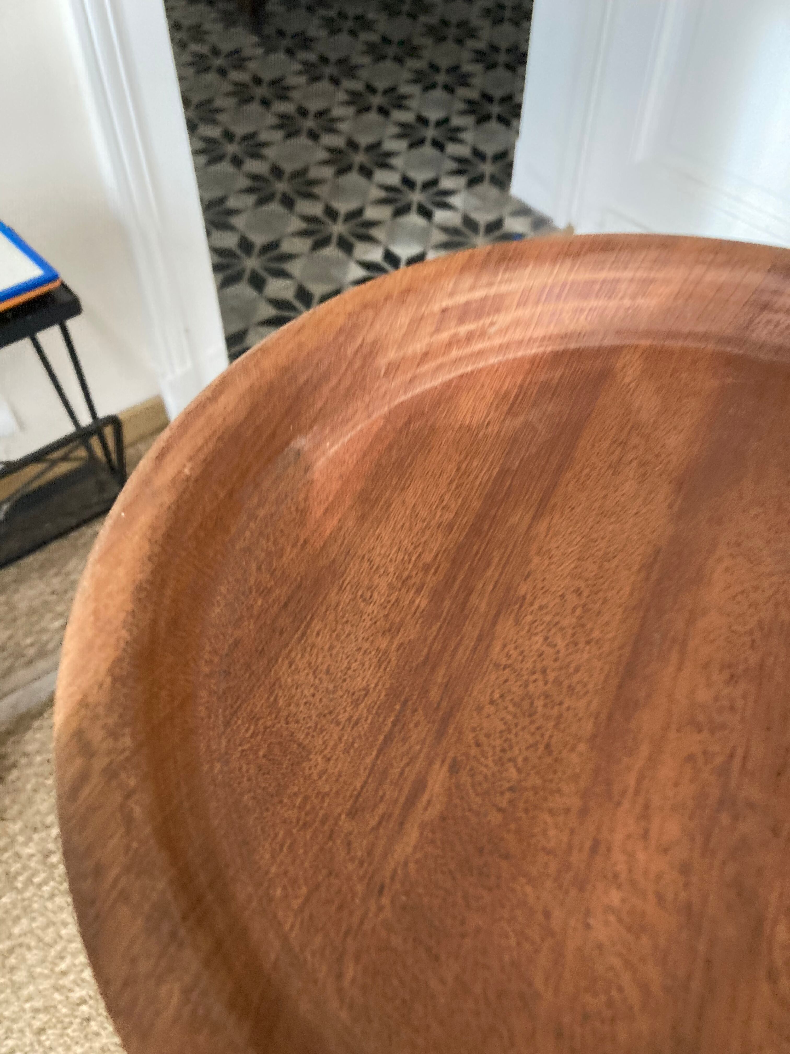 Compotier in solid turned wood 1970