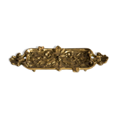 Small Bowl Ashtray in Brass Metal Mid-20th Century Golden Flowers Italy 1970s
