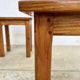 Brutalist oak stool