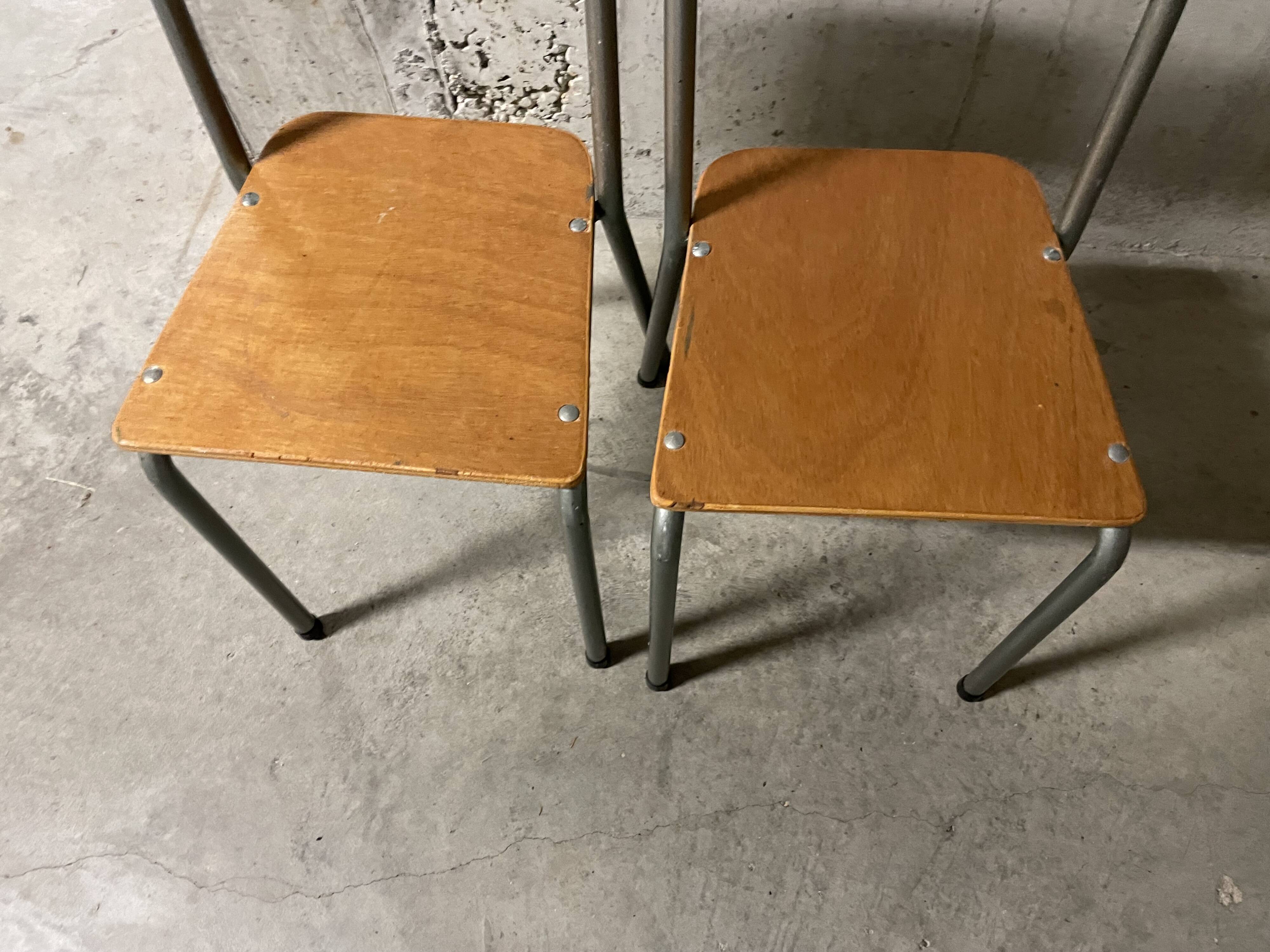 Pair of 80s school chairs