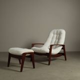 Vintage Teak "Scoop" chair with ottoman by R.Huber & Co
