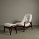 Vintage Teak "Scoop" chair with ottoman by R.Huber & Co