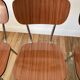 Trio of brown formica chairs 70s