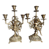 Antique bronze candlesticks