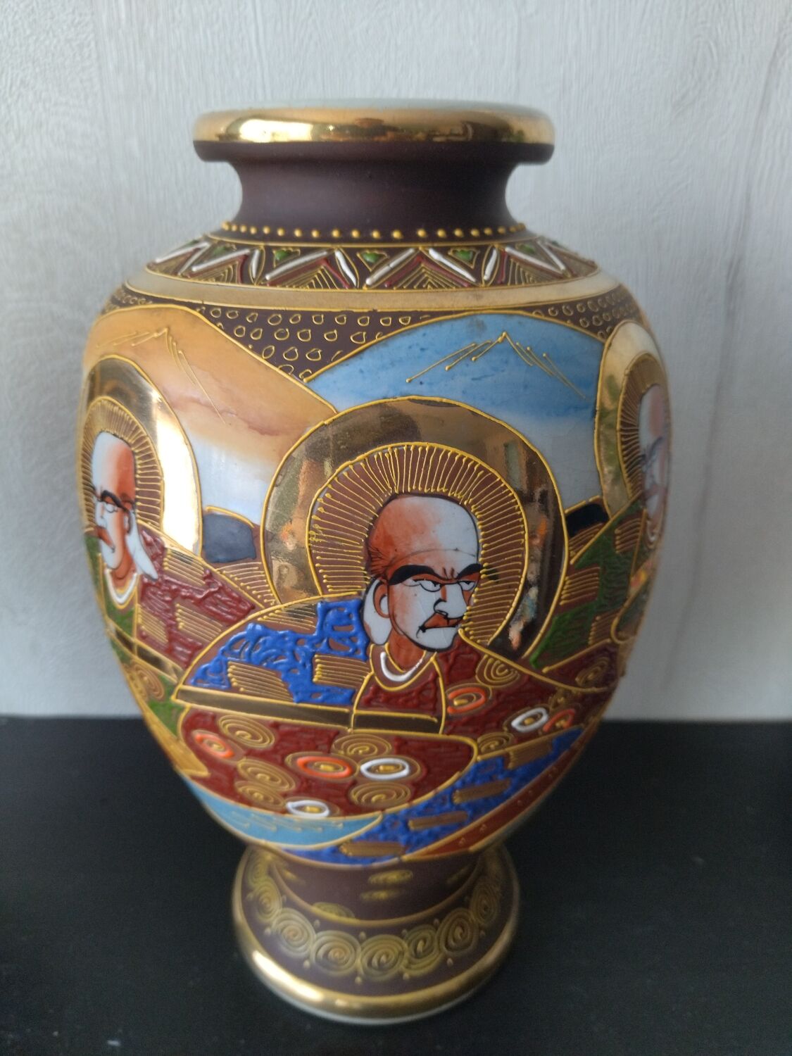 Pair of vintage satsuma vases