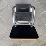 Vintage step stool in Skai and chrome metal - Hailo Klettermax